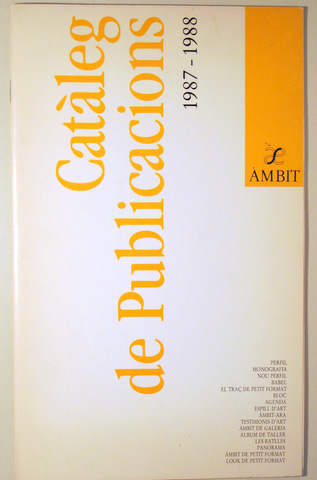 CATÀLEG DE PUBLICACIONS 1987-1988 - Barcelona 1988