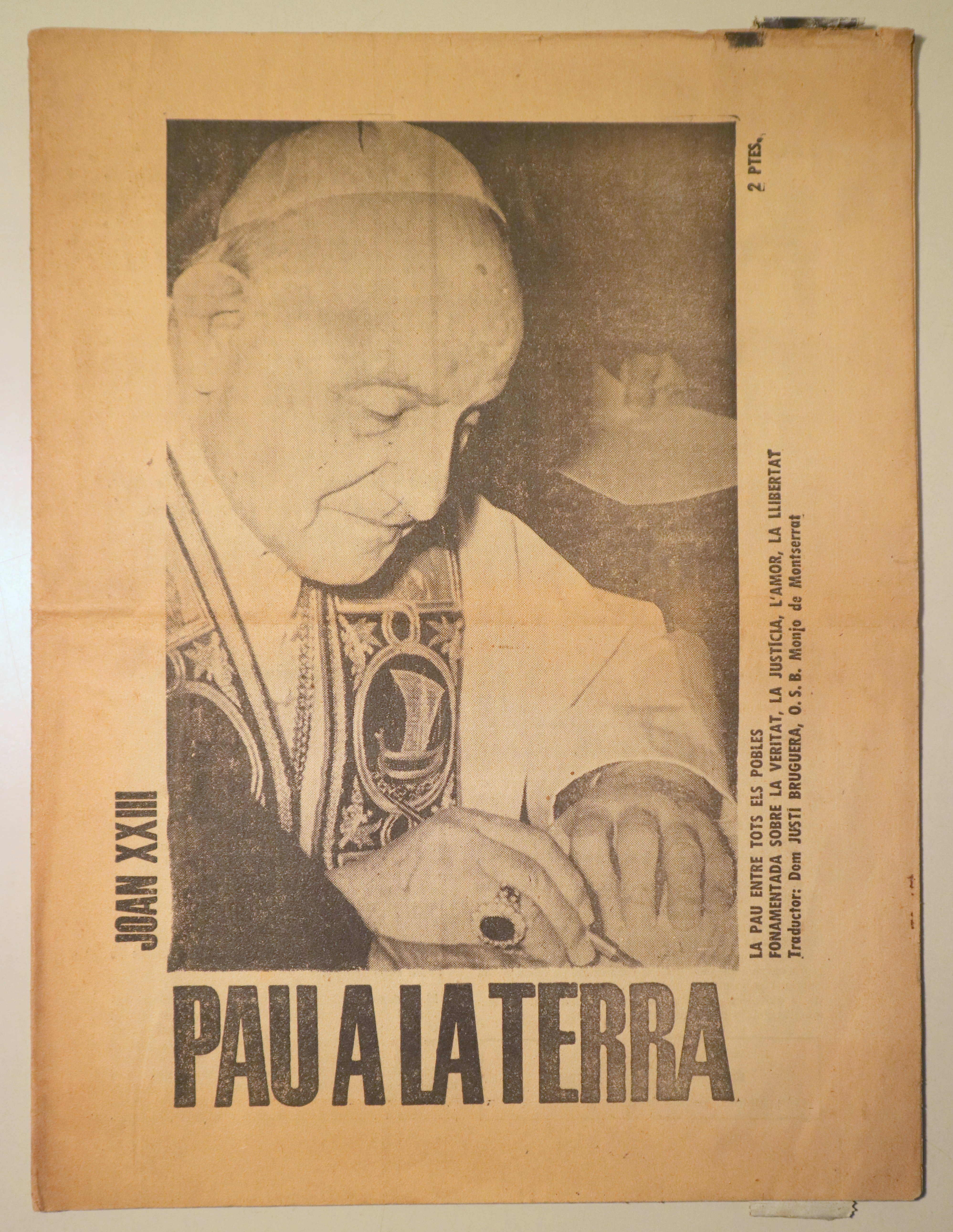 PAU A LA TERRA. JOAN XXIII - Barcelona 1963