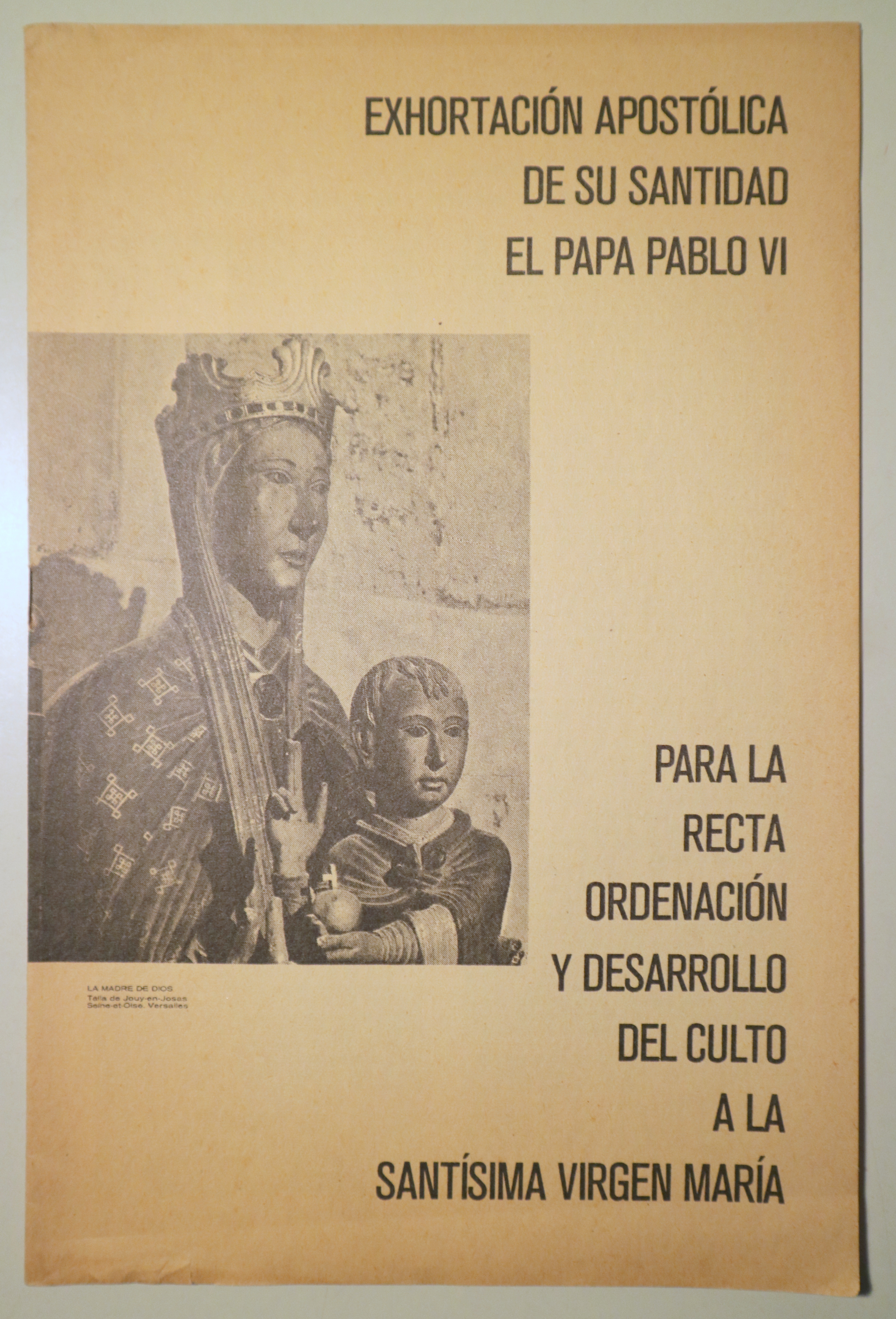 EXHORTACIÓN APOSTÓLICA DE SU SANTIDAD EL PAPA PABLO VI - Barcelona 1958
