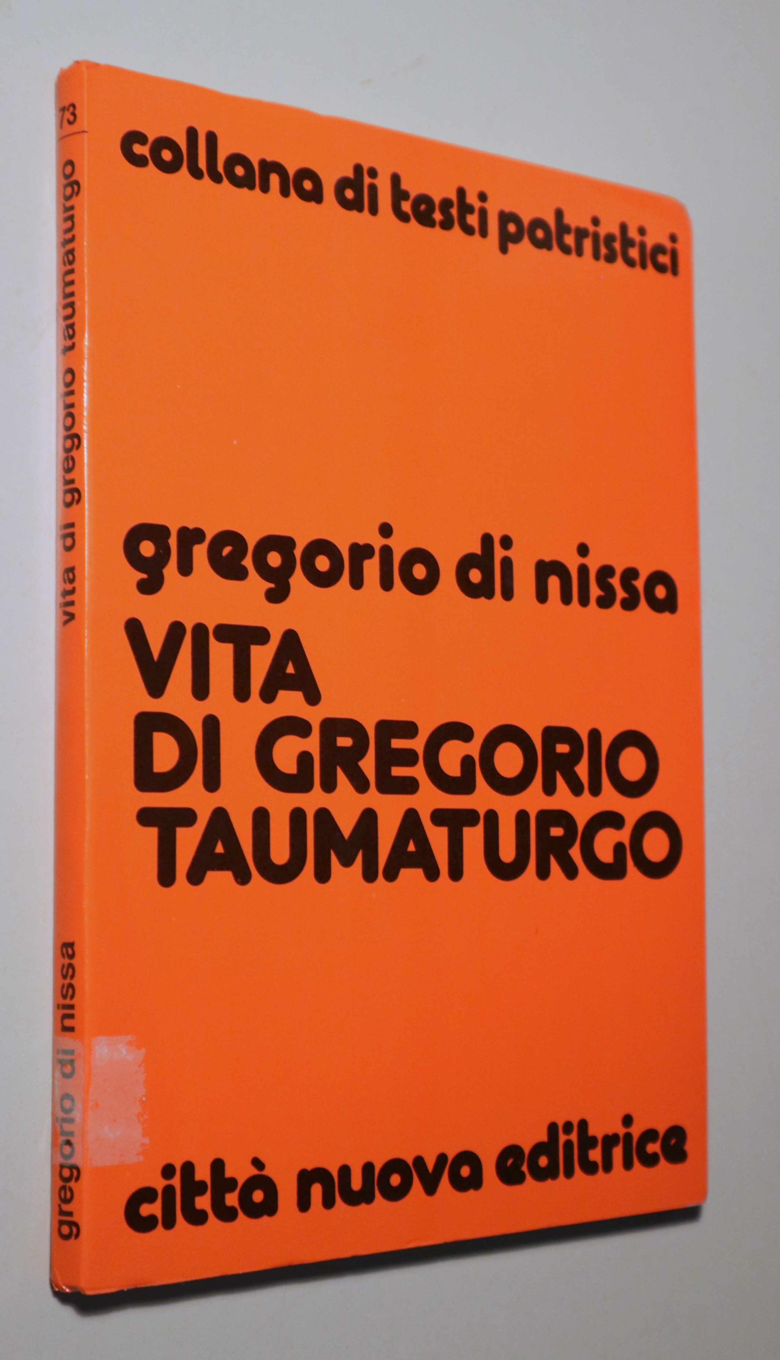 VITA DI GREGORIO TAUMATURGO - Roma 1988