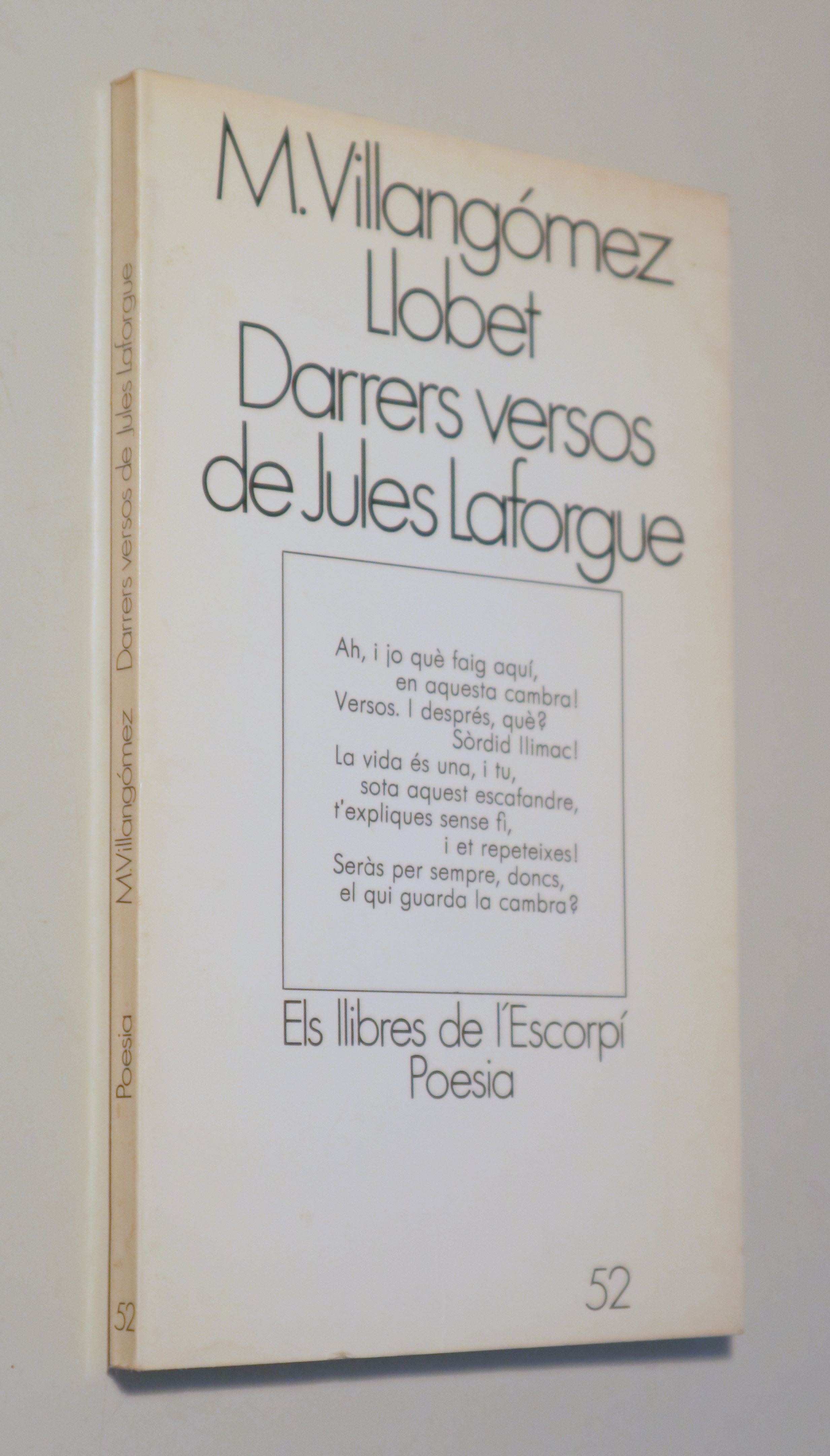DARRERS VERSOS DE JULES LAFORGUE - Barcelona 1979 - 1ª ed.