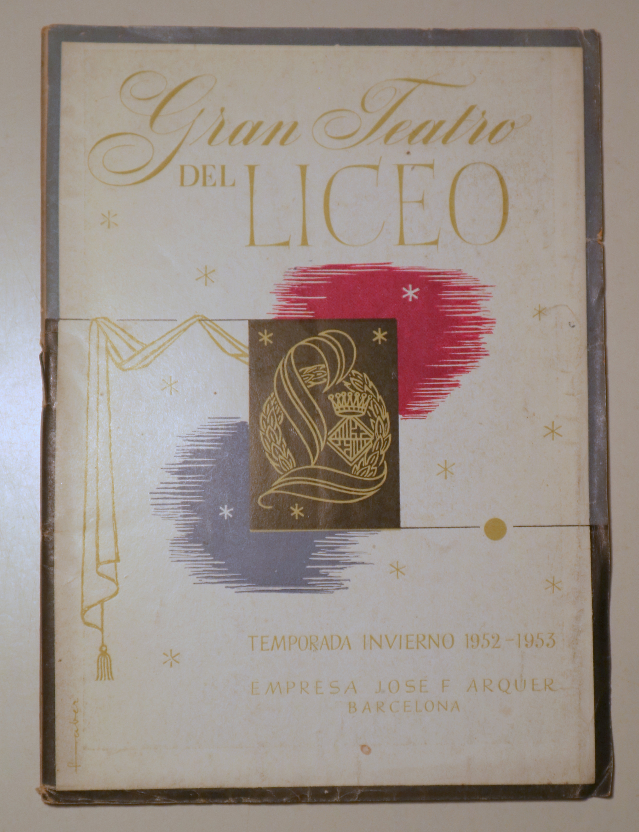GRAN TEATRO DEL LICEO. Temporada Invierno 1952-1953 - Barcelona 1953 - Muy ilustrado