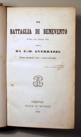 BATTAGLIA DI BENEVENTO.. Storia del secolo XIII - Firenze 1852