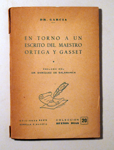 EN TORNO A UN ESCRITO DEL MAESTRO ORTEGA Y GASSET - Madrid 1953