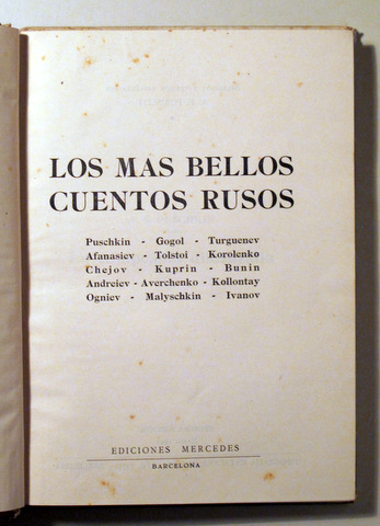 LOS MAS BELLOS CUENTOS RUSOS - Barcelona 1946