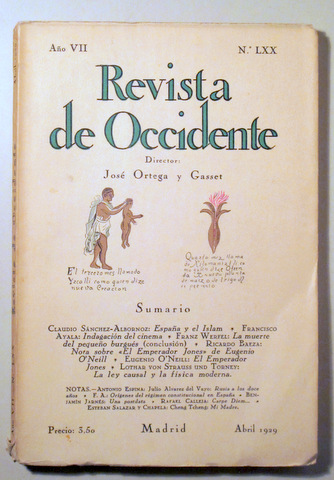 REVISTA DE OCCIDENTE. Año VII. Nº LXX ( 70 ). Abril 1929