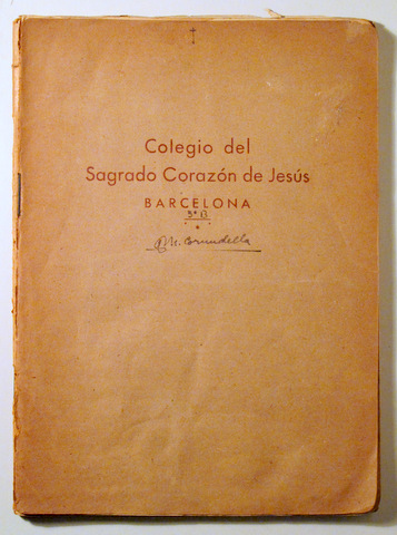 CUADERNO ESCOLAR COLEGIO DEL SAGRADO CORAZÓN DE JESÚS. 5º - Barcelona 1944