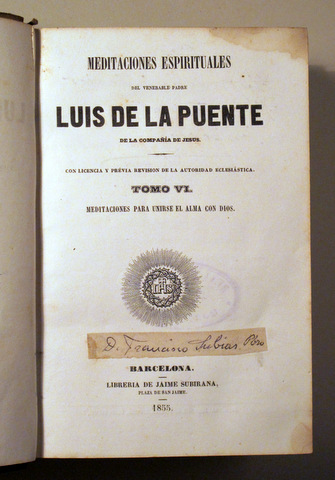 MEDITACIONES ESPIRITUALES. Tomo VI - Barcelona 1855