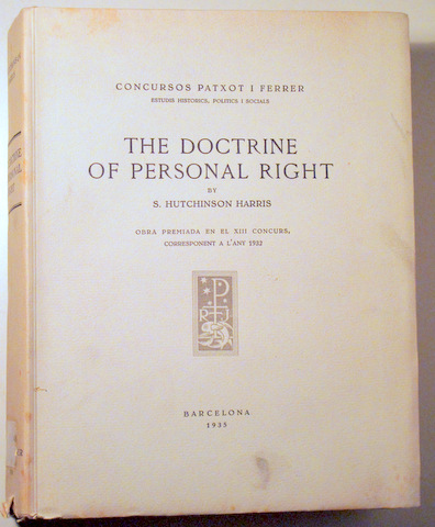 THE DOCTRINE OF PERSONAL RIGHT - Barcelona 1935