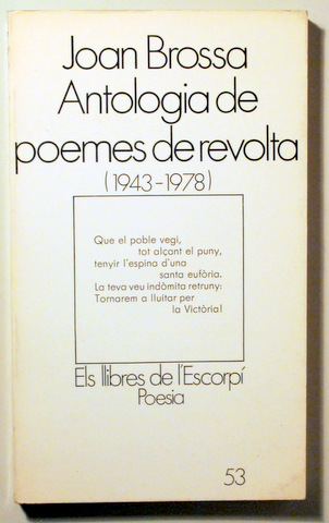 ANTOLOGIA DE POEMES DE REVOLTA (1943-1978) - Barcelona 1979 - 1ª ed.