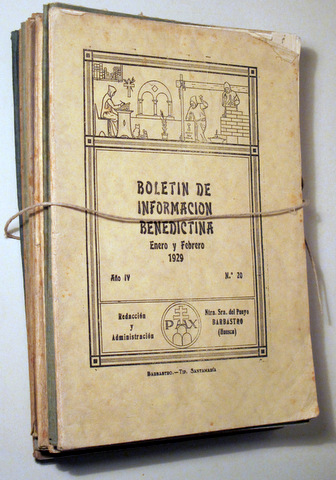 PAX. BOLETÍN DE INFORMACIÓN BENEDICTINA. (10 ejemplares) - Barbastro 1928-29