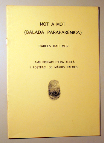 MOT A MOT (BALADA PARAPARÈMICA) - Barcelona 1997 - 1ª edició