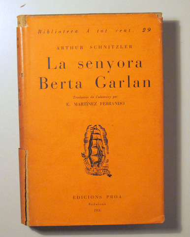 LA SENYORA BERTA GARLAN - Barcelona 1930 - 1ª edició en català