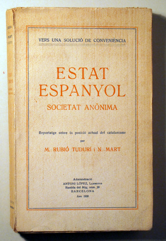 ESTAT ESPANYOL. Societat Anònima - Barcelona 1930