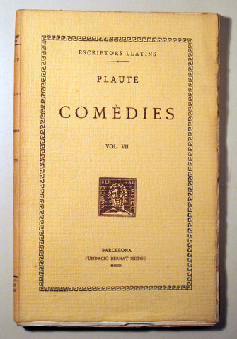 COMÈDIES. Vol. VII - Barcelona 1951 -  En rústica - Només traducció