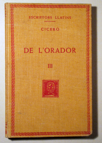 DE L'ORADOR III - Barcelona 1933 - En tela. Només traducció