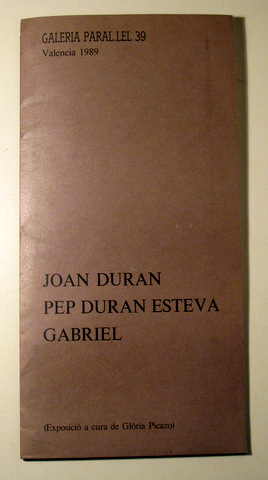JOAN DURAN.  PEP DURAN ESTEVA. GABRIEL - València 1989 - Il·lustrat