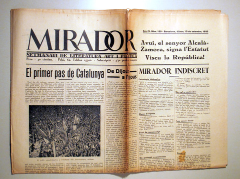 MIRADOR. Any IV. Núm. 189 - Barcelona 1932 - Il·lustrat