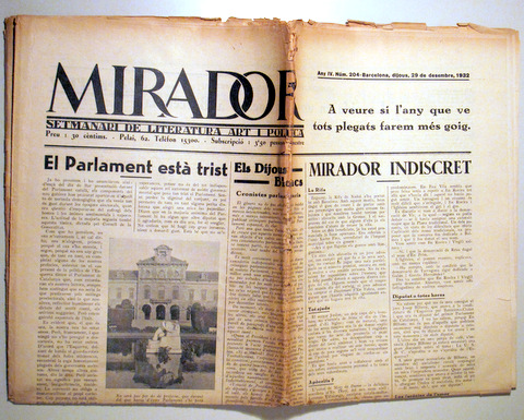 MIRADOR. Any IV. Núm. 204 - Barcelona 1932 - Il·lustrat