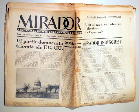 MIRADOR. Any II. Núm. 94 - Barcelona 1930 - Il·lustrat