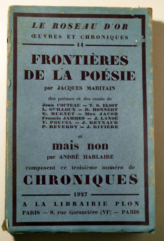 FRONTIÈRES DE LA PÓESIE - Paris 1927 - Edition originale