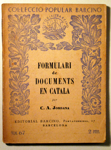 FORMULARI de DOCUMENTS en CATALÀ - Barcelona  1931