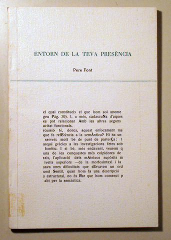 ENTORN DE LA TEVA PRESÈNCIA - Ciutat de Mallorca 1980 - 1ª edició - Poemes visuals - Dedicat
