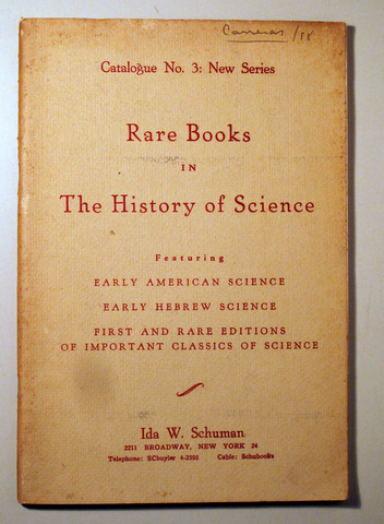 RARE BOOKS in the HISTORY of SCIENCE - New York s/f