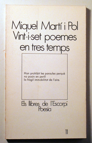 VINT-I-SET POEMES EN TRES TEMPS - Barcelona 1971 - 1ª edició