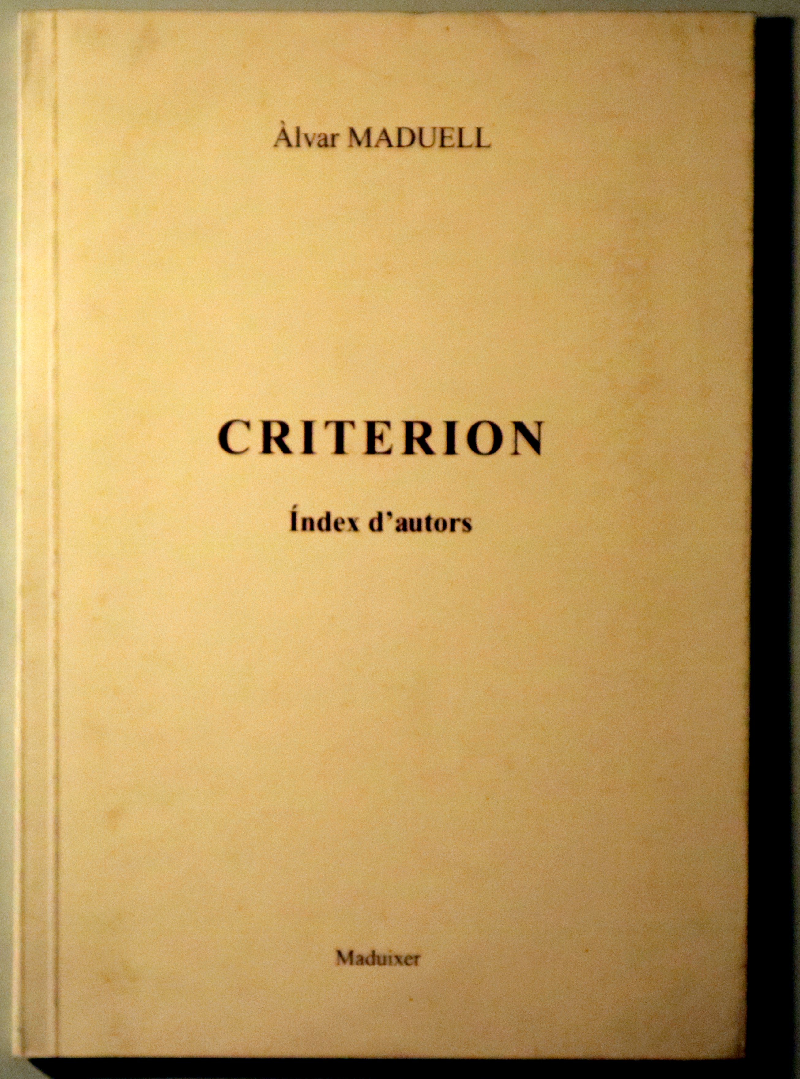 CRITERION. Índex d'autors - Barcelona 2008
