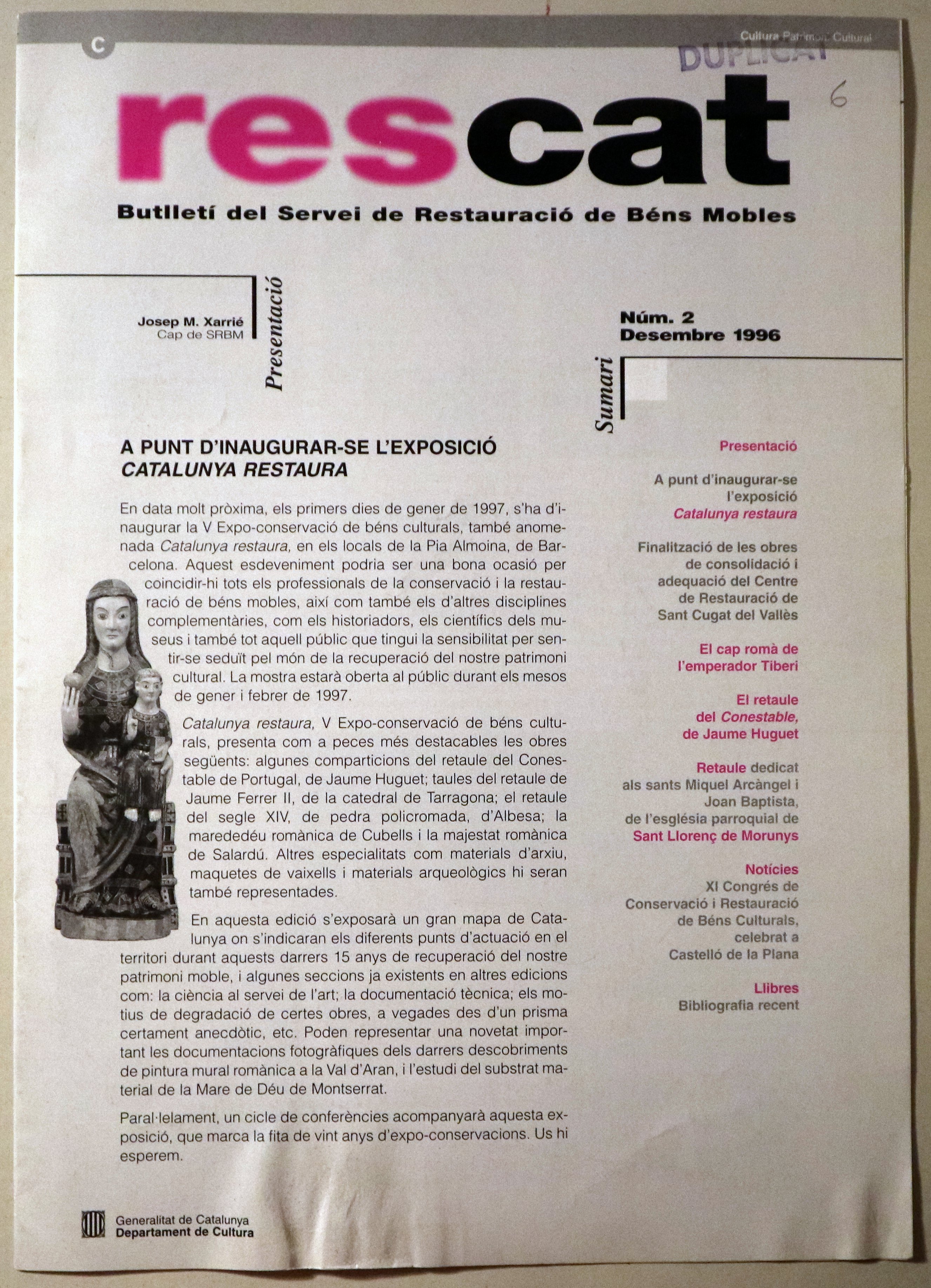 RESCAT Núm. 2 - Barcelona Desembre 1996 - Il·lustrat