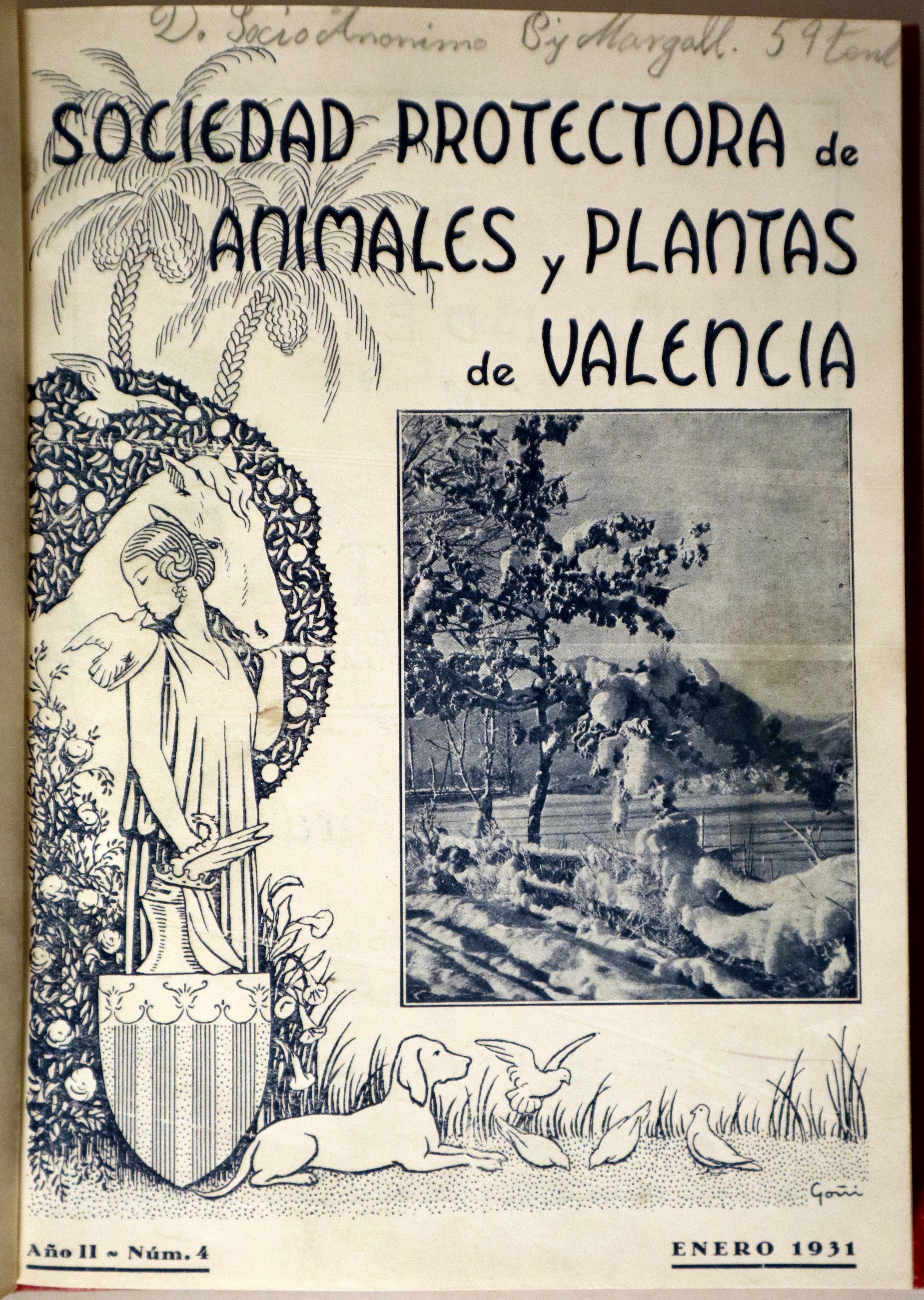 SOCIEDAD PROTECTORA DE ANIMALES Y PLANTAS DE VALENCIA - Valencia 1931-1932 - Ilustrado