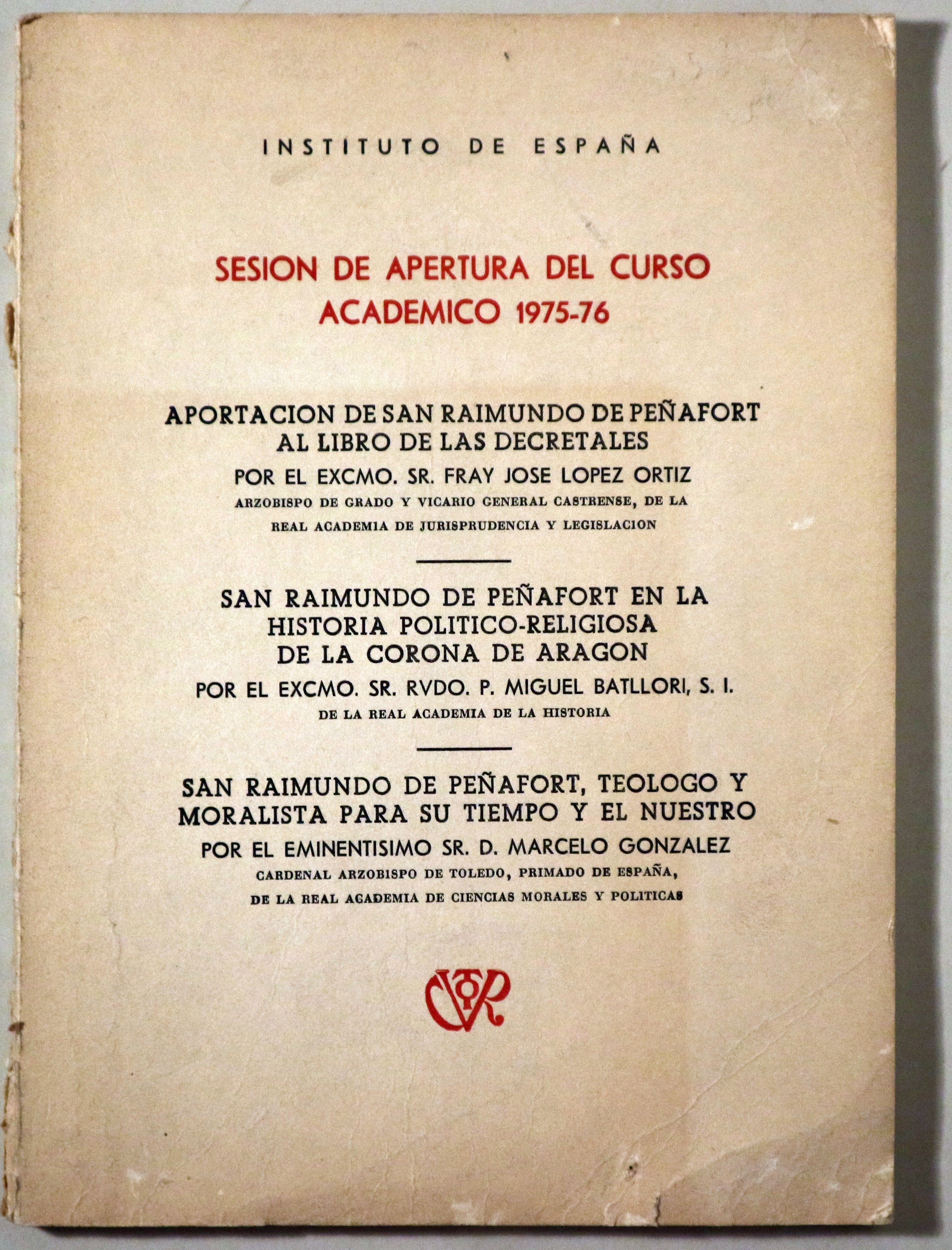SESION DE APERTURA DEL CURSO ACADEMICO 1975-76 - Madrid 1976