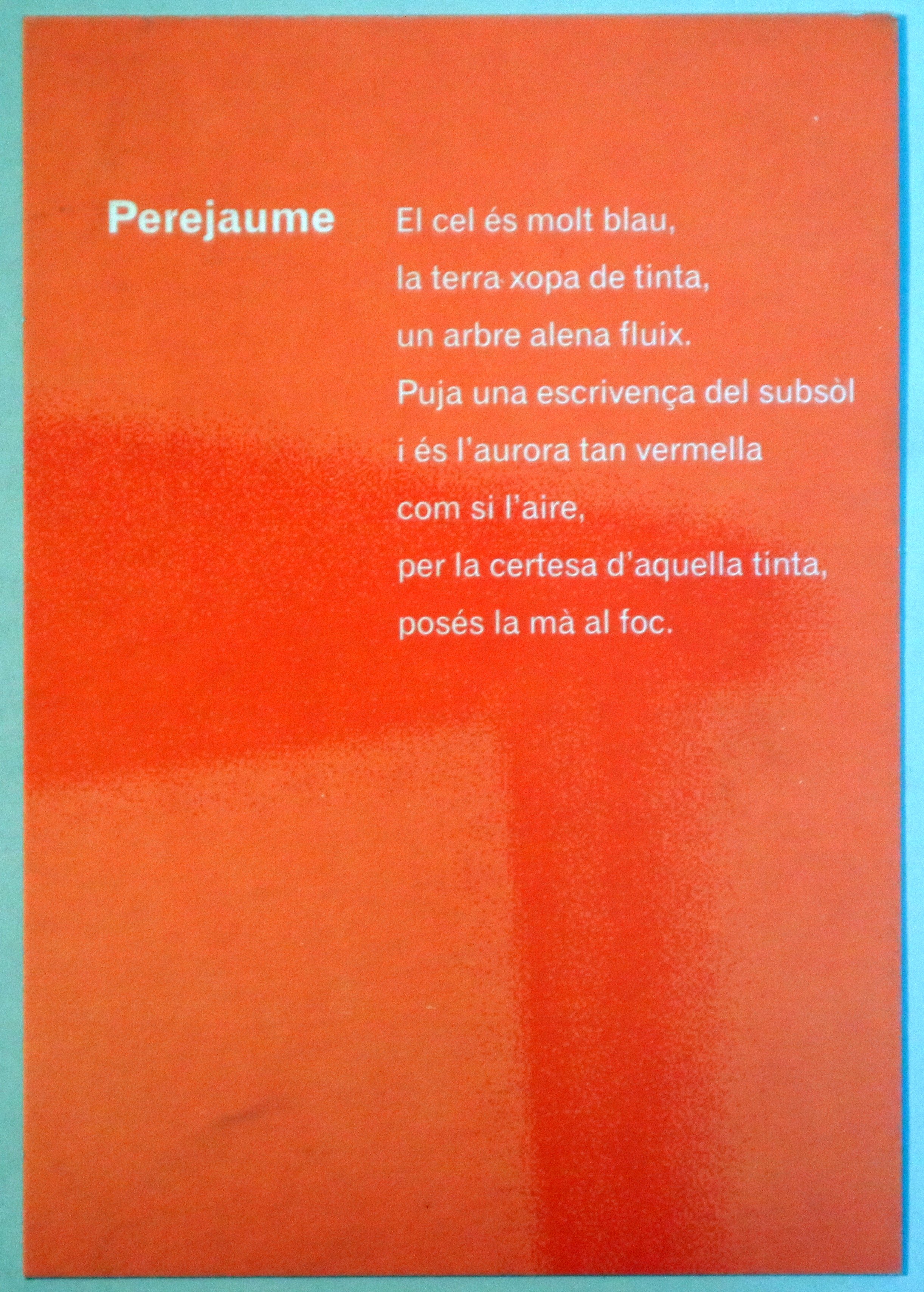 POSTAL AMB POEMA DE PEREJAUME - Barcelona s/d