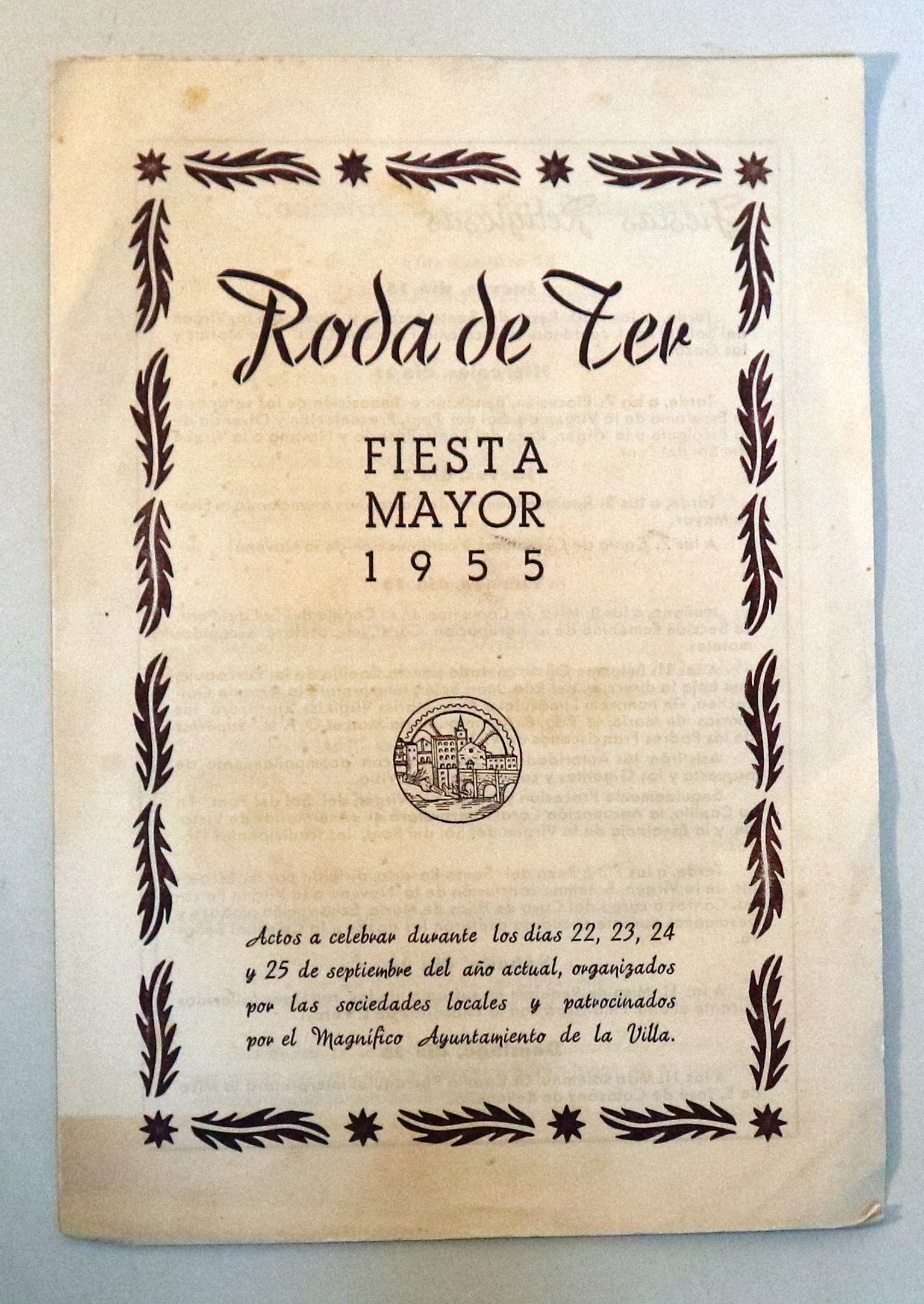 RODA DE TER. FIESTA MAYOR 1955 - Roda de Ter 1955
