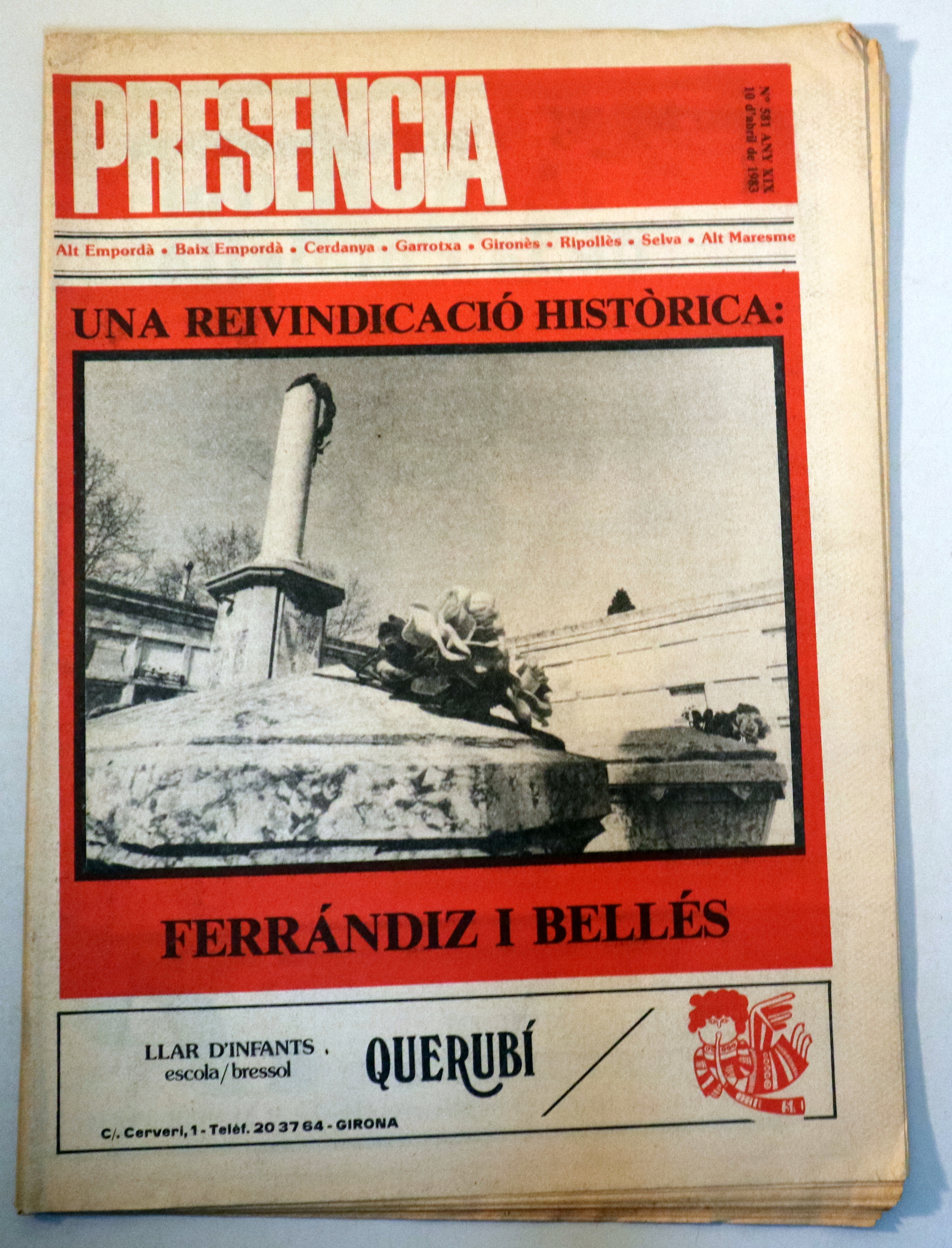 PRESÈNCIA Nº 581 - Barcelona 10 d'abril 1983 - Il·lustrat