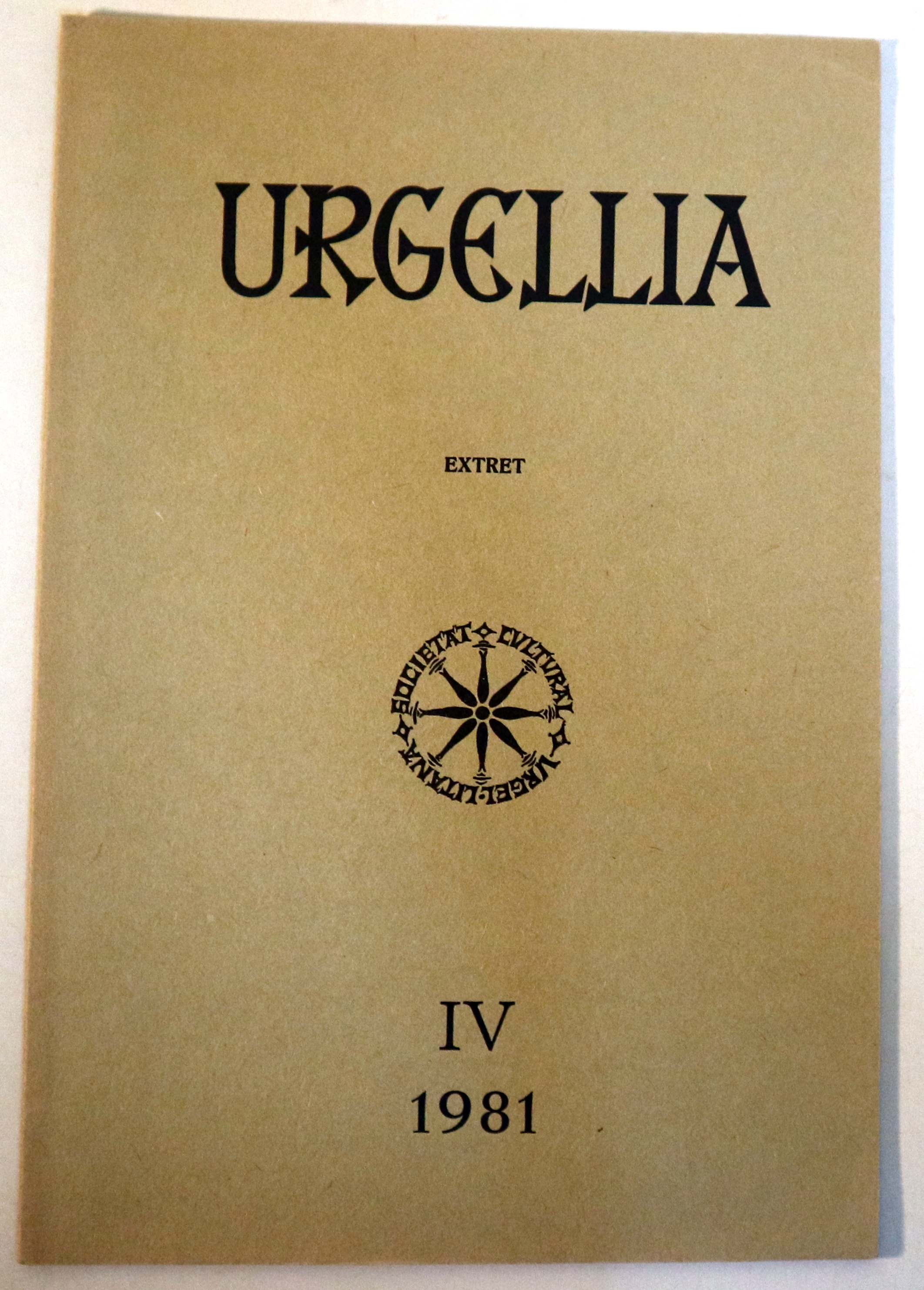 URGELLIA IV. Extret:: Demografia i Onomàstica del Baix Urgell segons un document del 1415 - s/l 1981