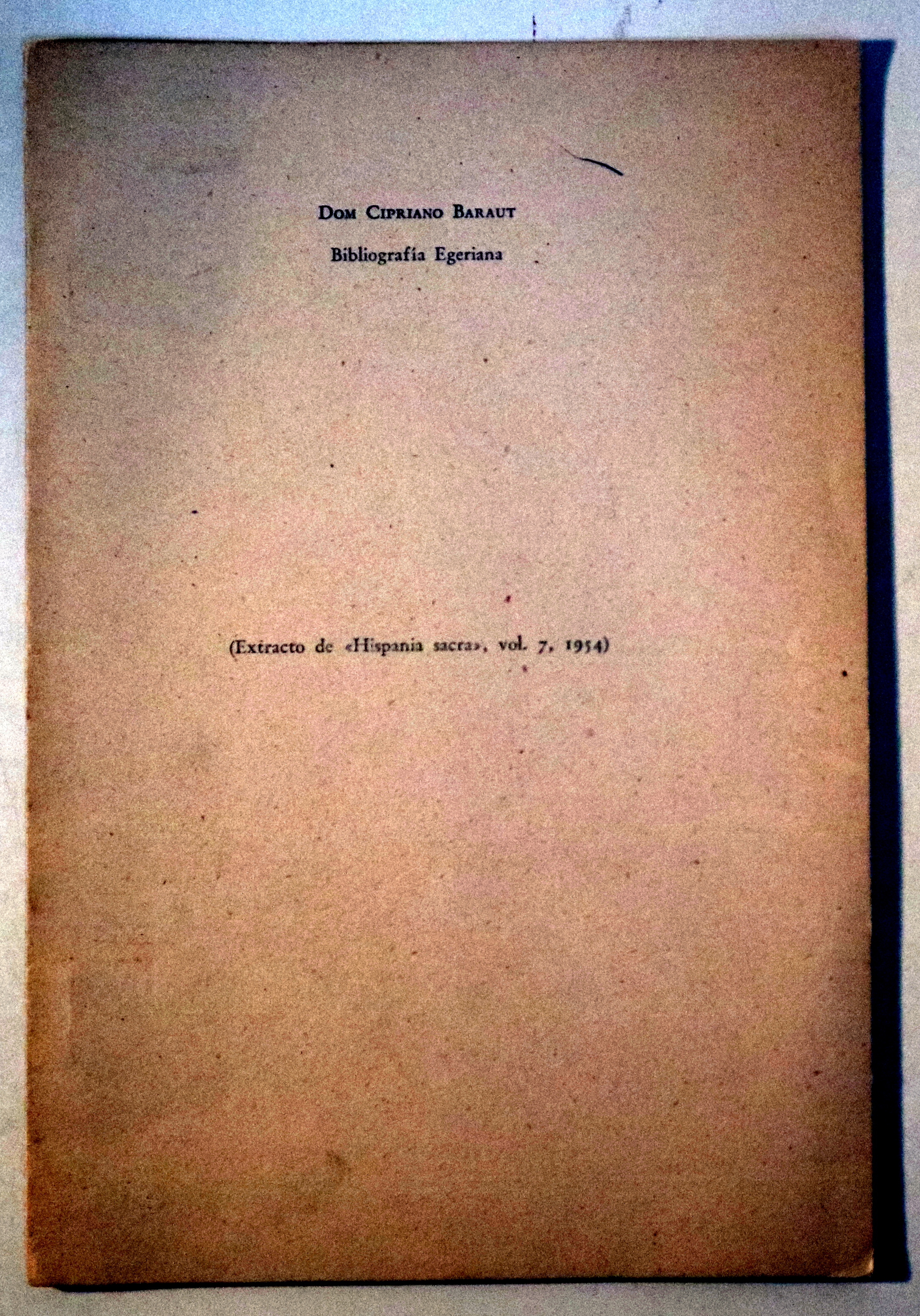 BIBLIOGRAFÍA EGERIANA - s/l 1954