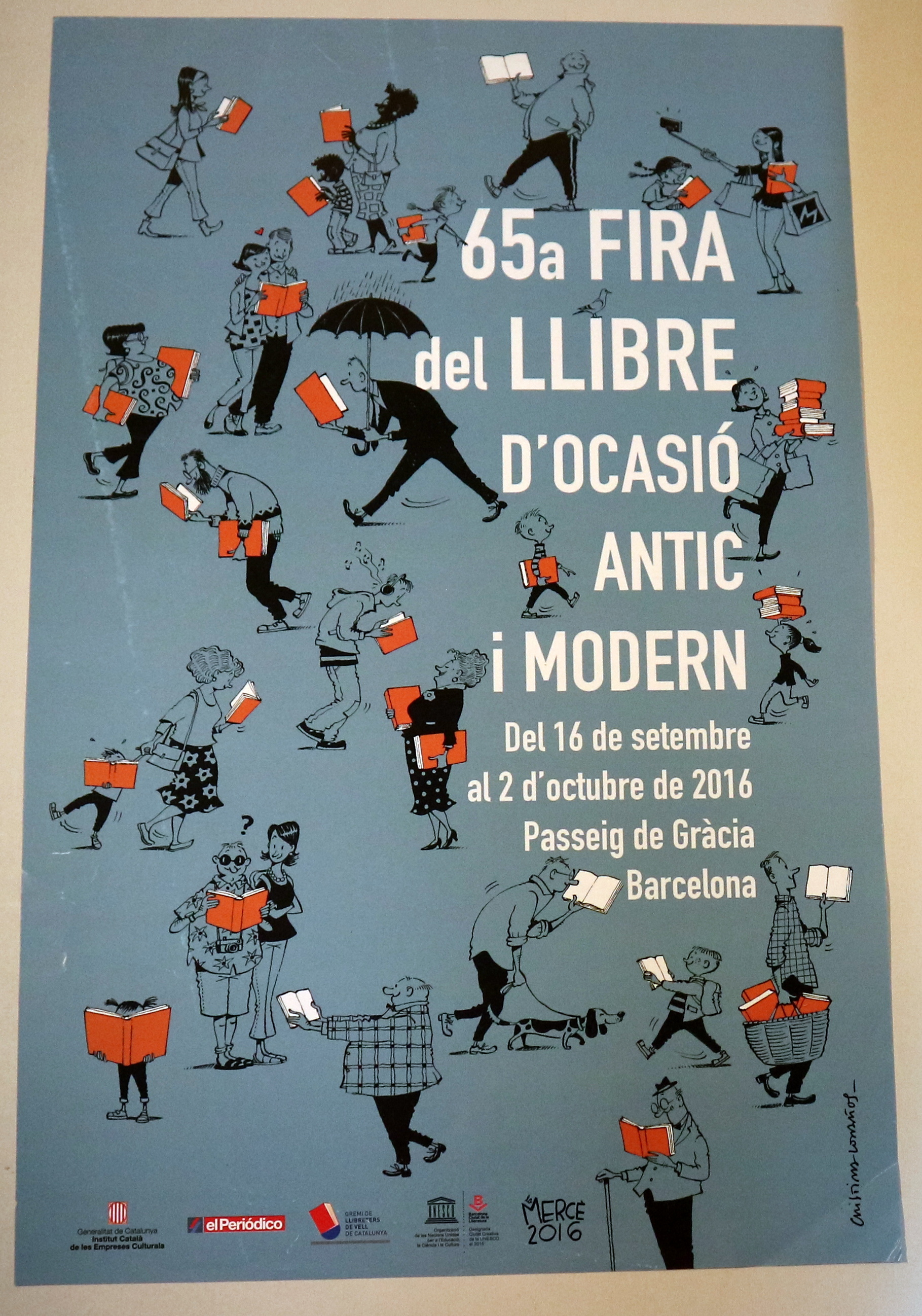 CARTELL 65a FIRA DEL LLBRE D'OCASIÓ ANTIC I MODERN - Barcelona 2016