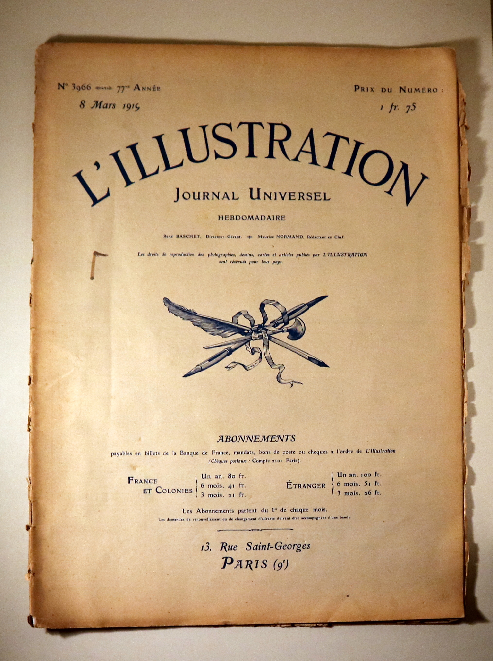 L'ILLUSTRATION Nº 3966 - Paris 1919 - Ilustrado