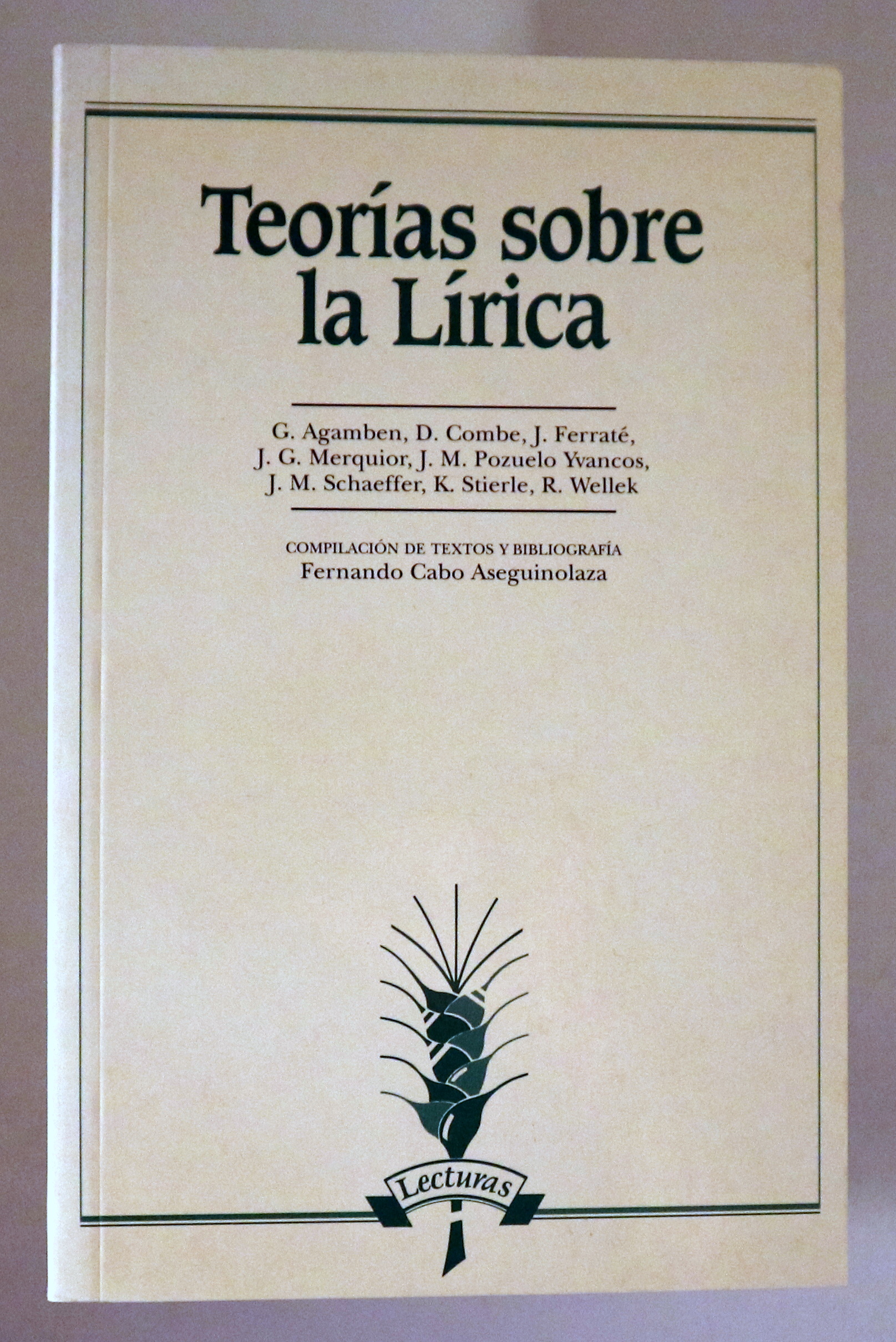 TEORÍAS SOBRE LA LÍRICA - Madrid 1999