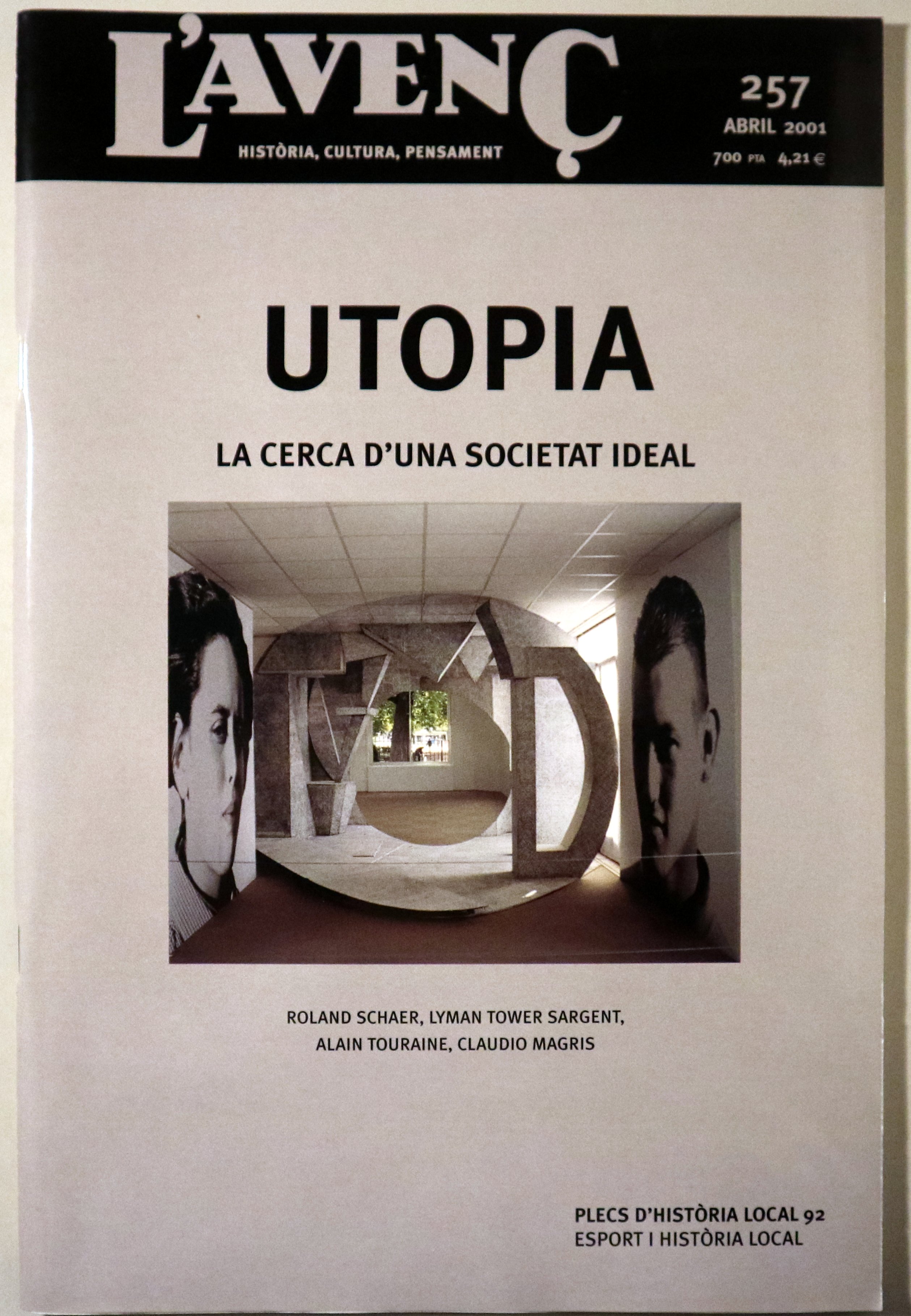 L'AVENÇ Nº 257: Utopia. La cerca d'una societat ideal - Barcelona 2001 - Il·lustrada