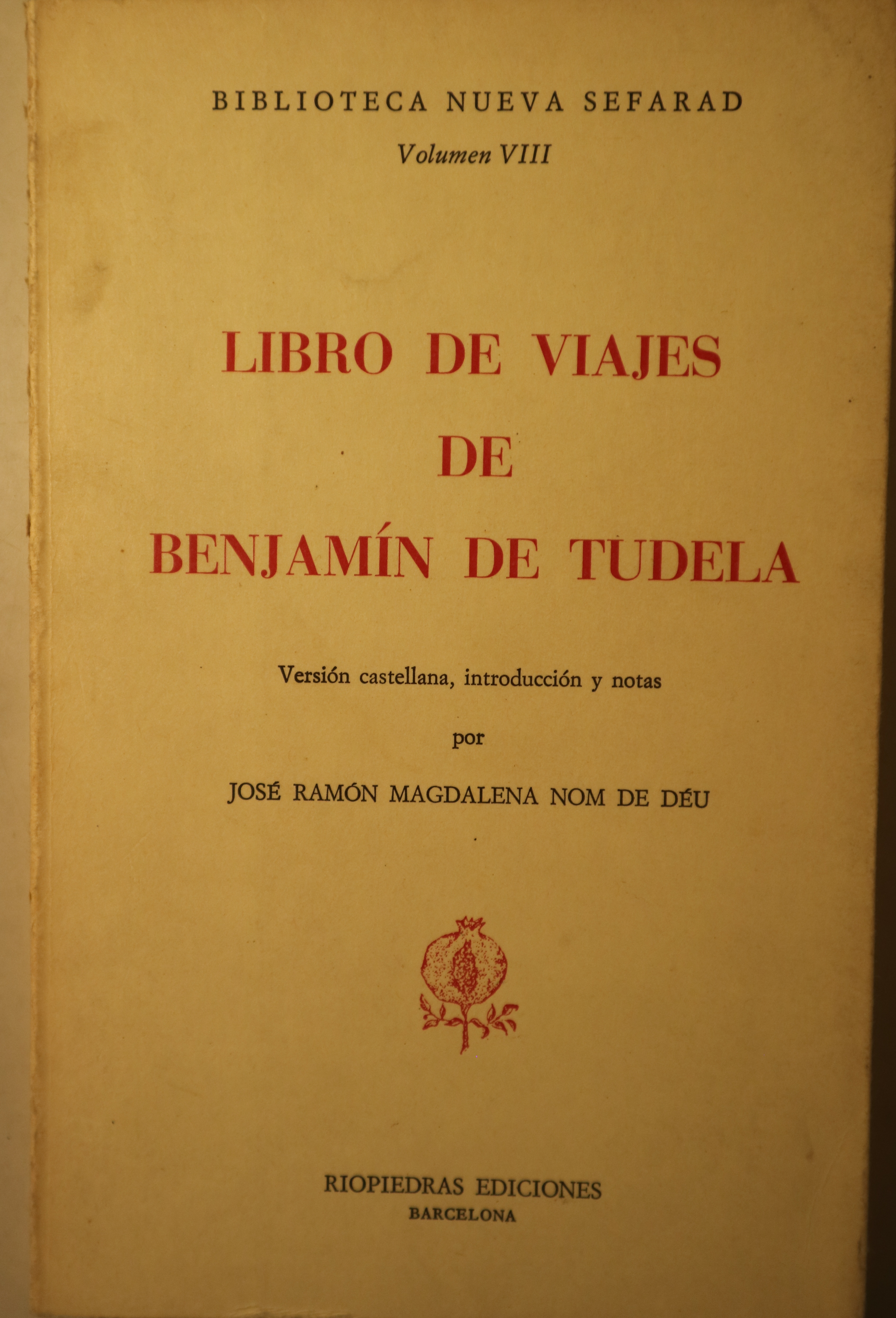 LIBRO DE VIAJES DE BENJAMÍN DE TUDELA - Barcelona 1982 - Mapa
