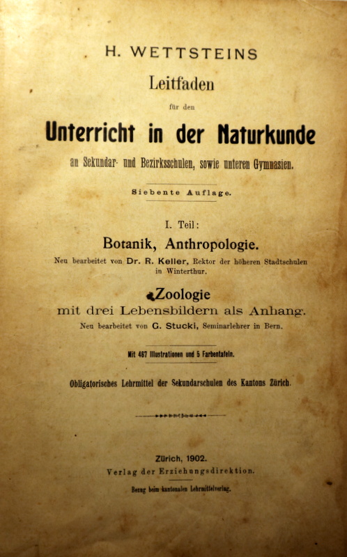 UNTERRICHT IN DER NATURKUNDE - Zürich 1902 - Ilustrado