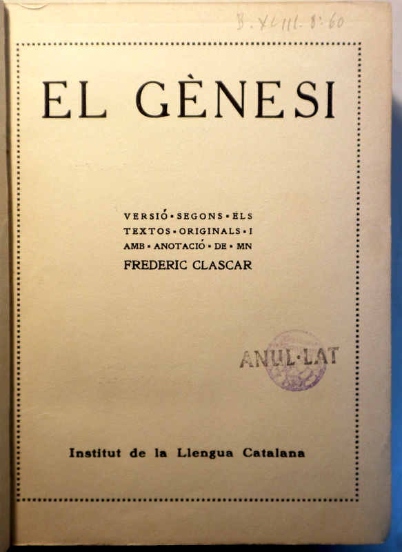 EL GÈNESI - Barcelona 1914