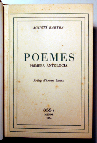 POEMES. Primera antologia - Barcelona 1954 - 1ª edició