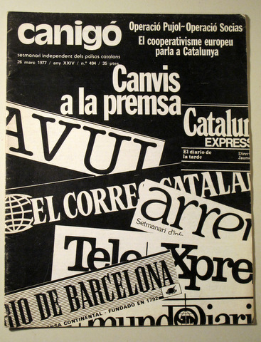CANIGÓ. Setmanari català d'informació general. Núm. 494. 26 març 1977