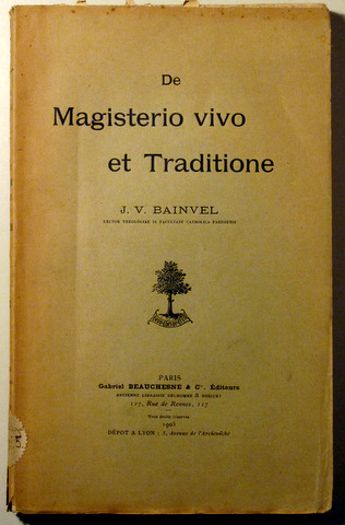 MAGISTERIO VIVO ET TRADITIONE - Paris 1905