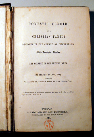 DOMESTIC MEMOIRS OF A CHRISTIAN FAMILY  - London 1848