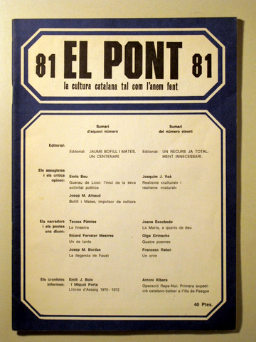 EL PONT. Núm 81 - Barcelona